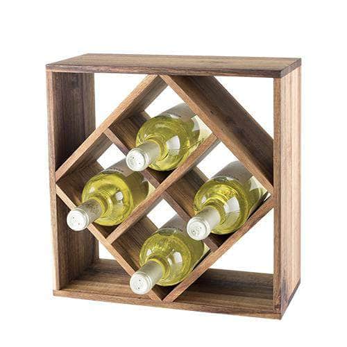 Acacia Wood Lattice Wine Rack by Twine