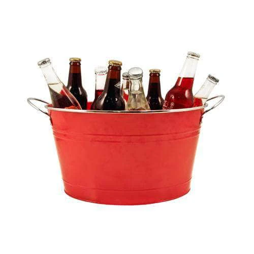 Big Red Galvanized Metal Tub by Twine