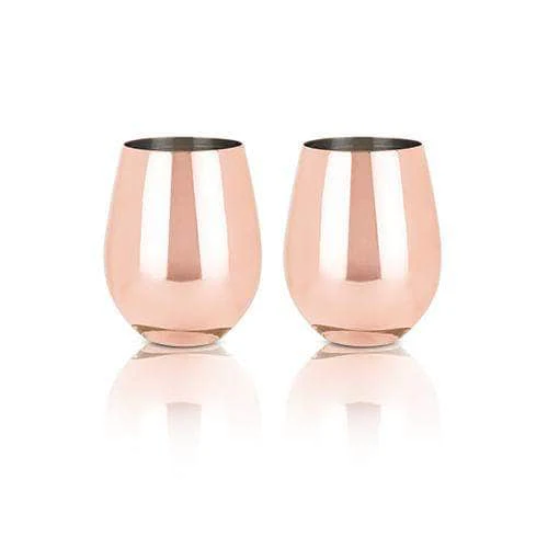 Copper Stemless Wine Glasses by Viski